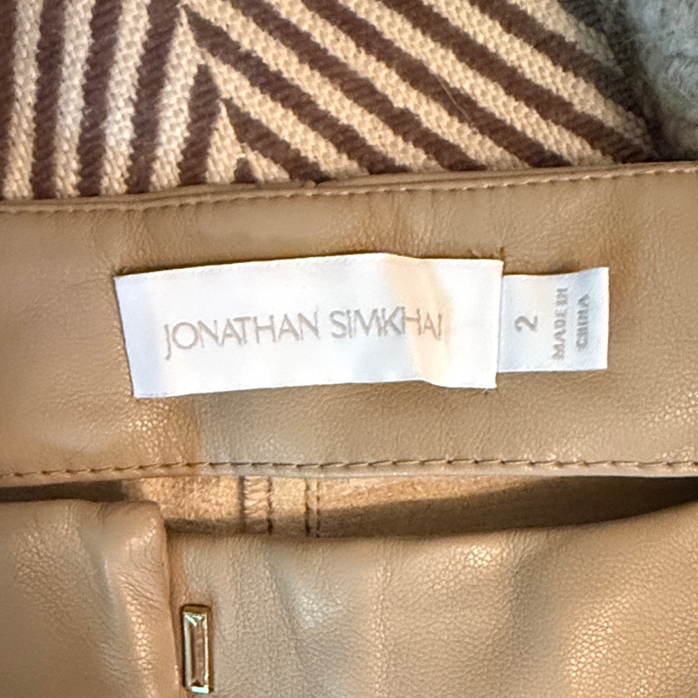 Jonathan Simkhai faux Beige Leather pants